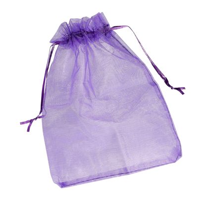 Sachets en organza avec fermeture à bande de satin null | 150 x 200 mm