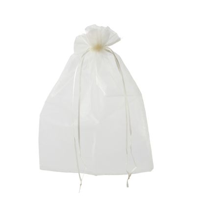 Sachets en organza avec fermeture à bande de satin null | 150 x 200 mm