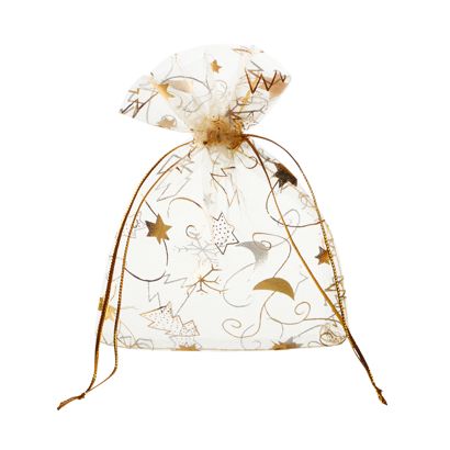 Sachets organza Noël 100 x 130 mm | Noël