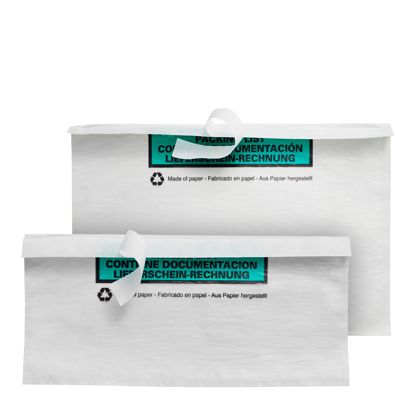 Pochettes pour bordereaux de livraison, papier, blanc, 