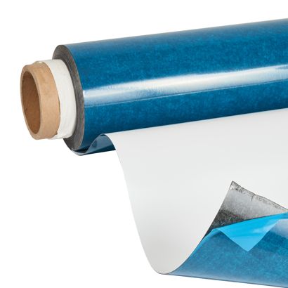 Feuille ferreuse autocollante blanche, épaisseur 0,5 mm, largeur 1.000 mm 10 m