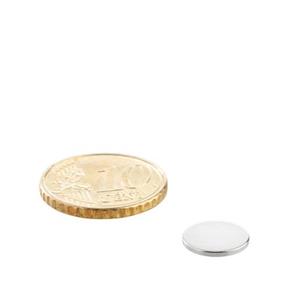 Aimants néodymes en forme de disque 10 mm x 1 mm | N35, axial (parallèle à la hauteur)
