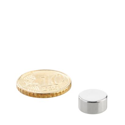 Aimants néodymes en forme de disque 10 mm x 5 mm | N35, axial (parallèle à la hauteur)