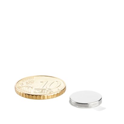Aimants néodymes en forme de disque, auto-adhésif null | 12 mm x 2 mm | null