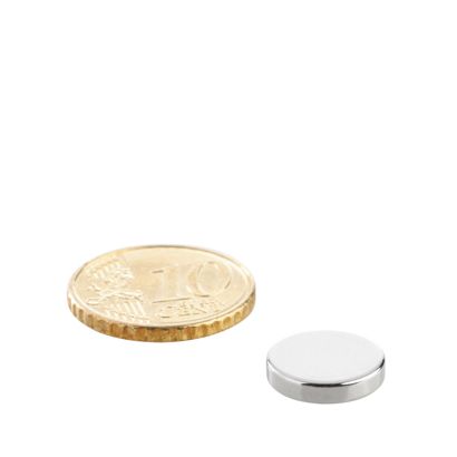 Aimants néodymes en forme de disque 12 mm x 2,5 mm   | N35, axial (parallèle à la hauteur) 
