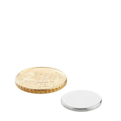 Aimants néodymes en forme de disque 15 mm x 1,5 mm | N35, axial (parallèle à la hauteur)