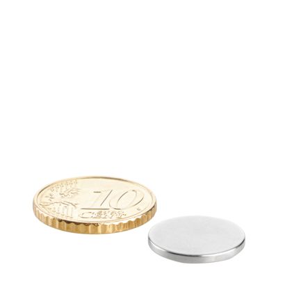 Aimants néodymes en forme de disque, auto-adhésif null | 15 mm x 1,5 mm | null
