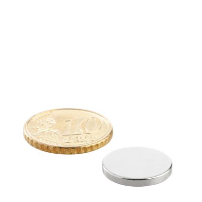 Aimants néodymes en forme de disque 15 mm x 2 mm | N35, axial (parallèle à la hauteur)