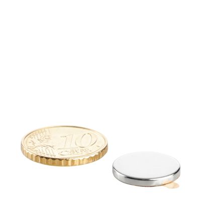 Aimants néodymes en forme de disque, auto-adhésif null | 15 mm x 2 mm | null