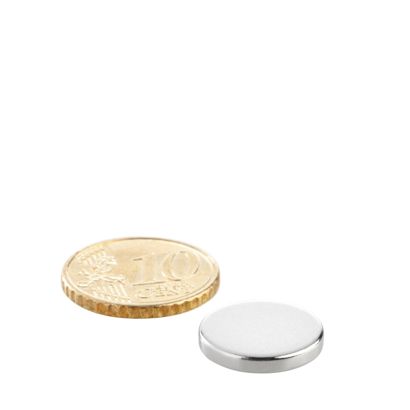 Aimants néodymes en forme de disque 15 mm x 2,5 mm | N35, axial (parallèle à la hauteur)