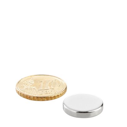 Aimants néodymes en forme de disque 15 mm x 3 mm | N35, axial (parallèle à la hauteur)