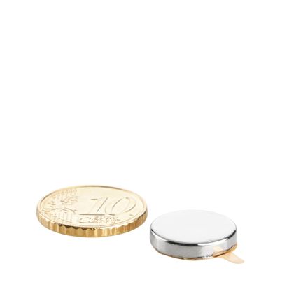 Aimants néodymes en forme de disque, auto-adhésif null | 15 mm x 3 mm | null