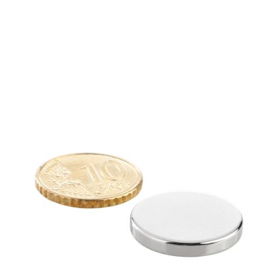Aimants néodymes en forme de disque 20 mm x 3 mm | N35, axial (parallèle à la hauteur)