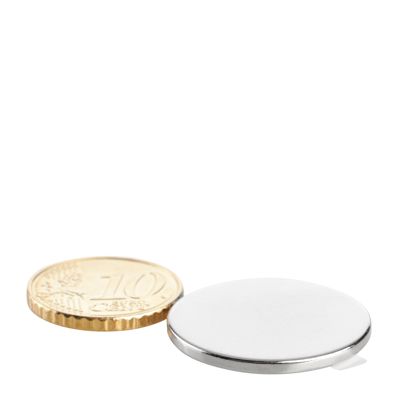 Aimants néodymes en forme de disque, auto-adhésif null | 25 mm x 2 mm | null