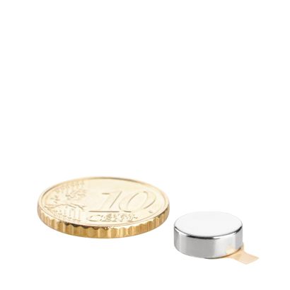 Aimants néodymes en forme de disque, auto-adhésif null | 8 mm x 3 mm | null