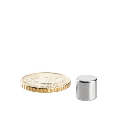 Aimants néodymes en forme de disque 8 mm x 8 mm | N45, axial (parallèle à la hauteur)