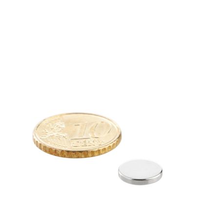 Aimants néodymes en forme de disque 9,5 mm x 1,5 mm   | N35, axial (parallèle à la hauteur) 