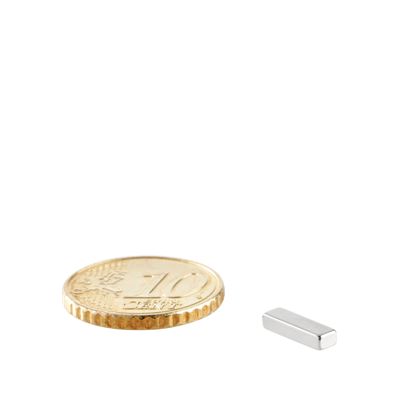 Aimants carrés néodyme, nickelé 10 x 3 mm | 2 mm