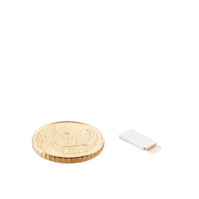 Aimants carrés néodyme, adhésif, nickelés 10 x 5 mm | 1 mm