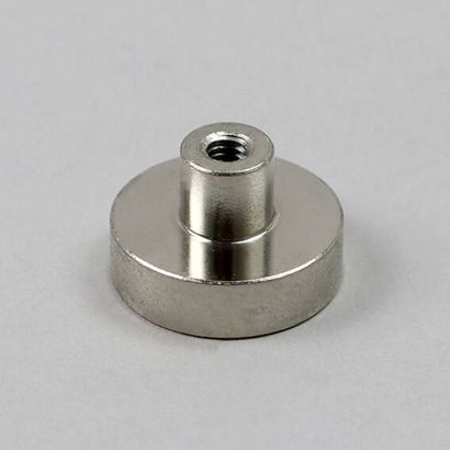 Aimant en pot avec douille taraudée, néodyme 20 mm | null