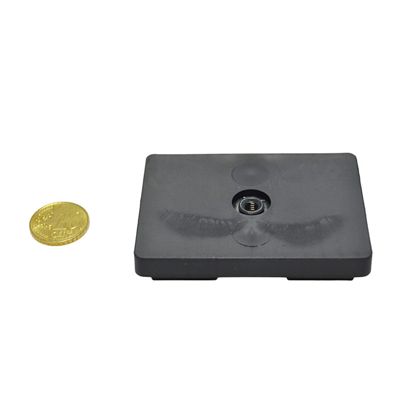 Aimants caoutchoutés, rectangulaires, avec filetage intérieur null | M5x4,9 mm | 29,6 kg