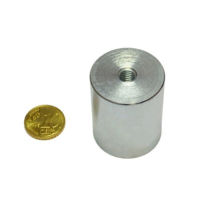 Aimants grappin cylindrique AlNiCo avec filetage intérieur 32 mm | null