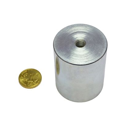 Aimants grappin cylindrique AlNiCo avec filetage intérieur 40 mm | null