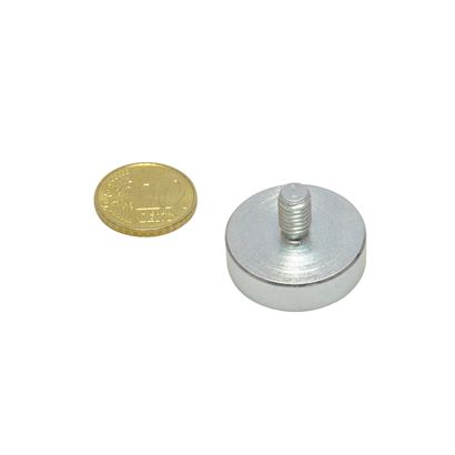 Aimants en pot en néodyme avec filetage 25 mm | M6x10 mm 