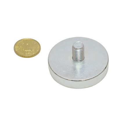 Aimants en pot en néodyme avec filetage 40 mm | M8x12 mm