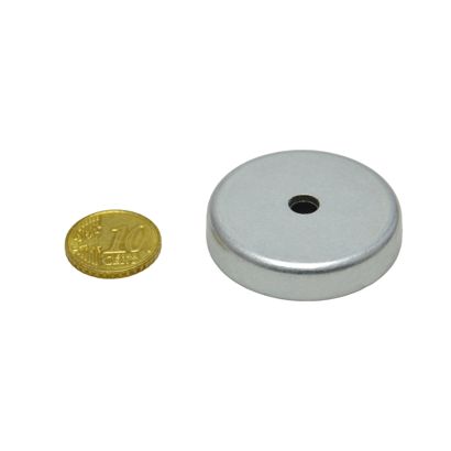 Aimants en pot en ferrite avec perçage et abaissement 40 mm | null