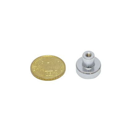 Aimant en pot avec douille taraudée, néodyme 13 mm | null