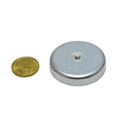 Aimants en pot en ferrite avec filetage intérieur 40 mm | M4 | 8 mm