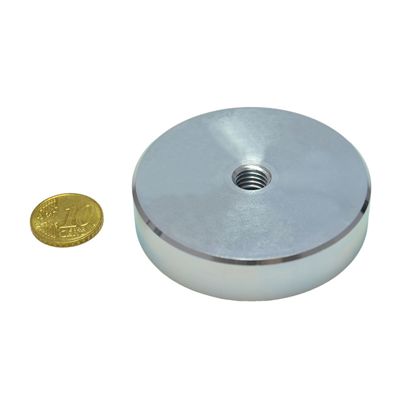 Aimants en pot en néodyme avec filetage intérieur 63 mm