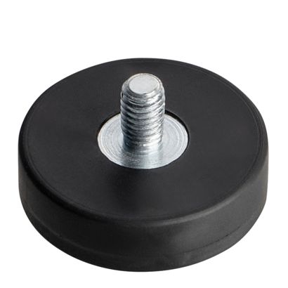 Aimants caoutchoutés avec filetage noir  | 22 mm | M4x6,5 mm 