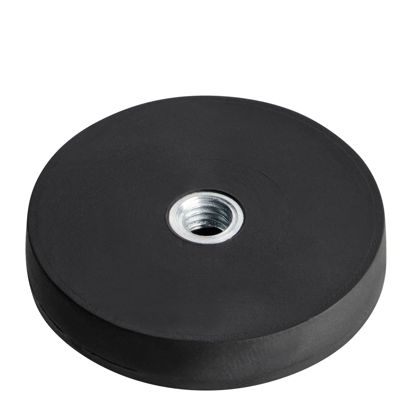 Aimants caoutchoutés avec filetage intérieur noir  | 31 mm