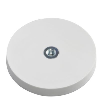 Aimants caoutchoutés avec filetage intérieur blanc  | 43 mm