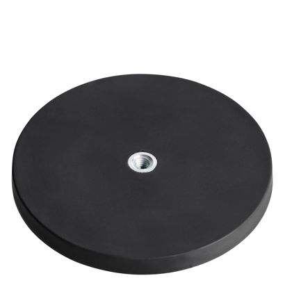 Aimants caoutchoutés avec filetage intérieur noir  | 88 mm