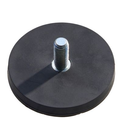 Aimants caoutchoutés avec filetage noir  | 43 mm | M6x15 mm 