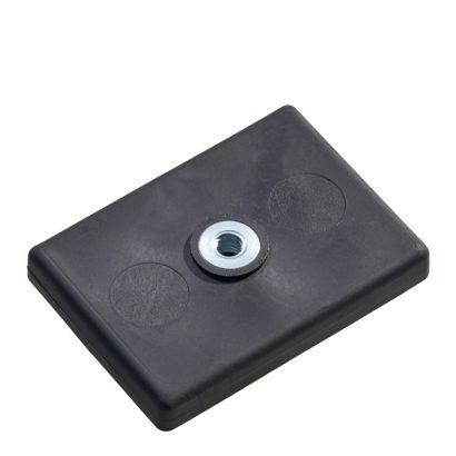 Aimants caoutchoutés, rectangulaires, avec filetage intérieur null | M4x4,5 mm | 13 kg