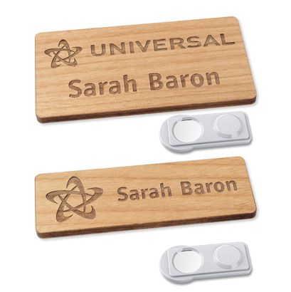 Badge nominatif en bois, timberline® «complete-engraved» 