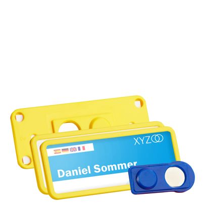 Porte-badges TEAM, magnétique 75 x 27 mm  | jaune 