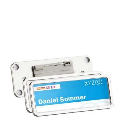 Porte-badges avec épingle TEAM 75 x 27 mm 