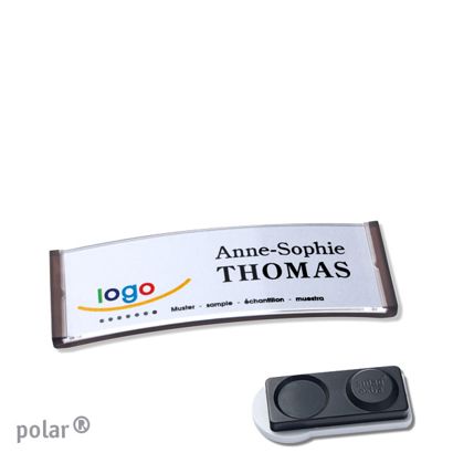 Porte-badges polar®, magnétique Aimant smag®, extra fort | null | 64 x 22 mm