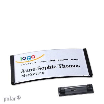 Porte-badges avec épingle polar® null | 65 x 30 mm