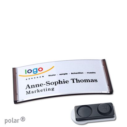 Porte-badges polar®, magnétique Aimant smag®, extra fort | null | 65 x 30 mm