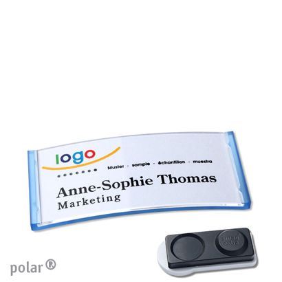 Porte-badges polar®, magnétique Aimant smag®, extra fort | null | 65 x 30 mm