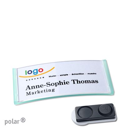 Porte-badges polar®, magnétique Aimant smag®, extra fort | null | 65 x 30 mm