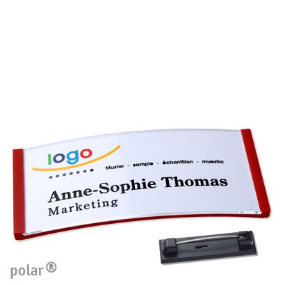 Porte-badges avec épingle polar® null | 74 x 34 mm