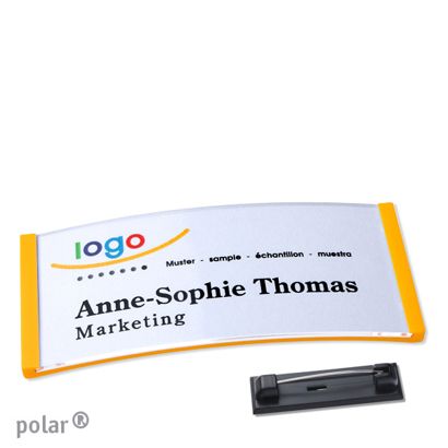 Porte-badges avec épingle polar® null | 74 x 34 mm