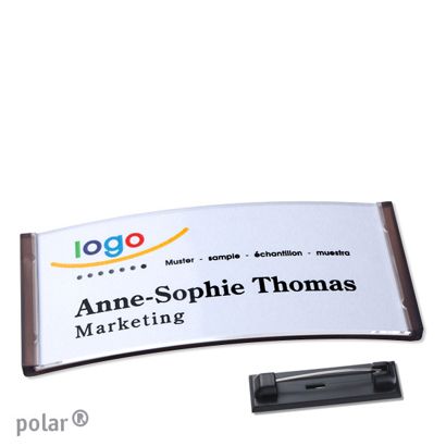 Porte-badges avec épingle polar® null | 74 x 34 mm
